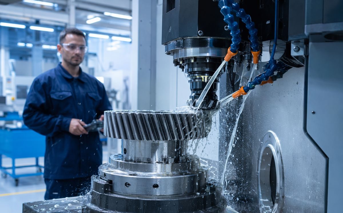 Gear manufacturing workshop where controlled drawings guide production