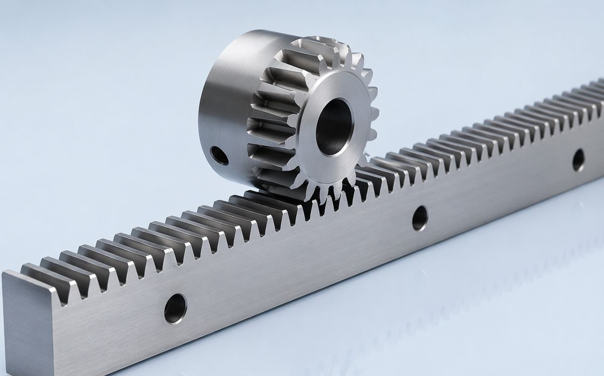 Precision-machined straight gear rack