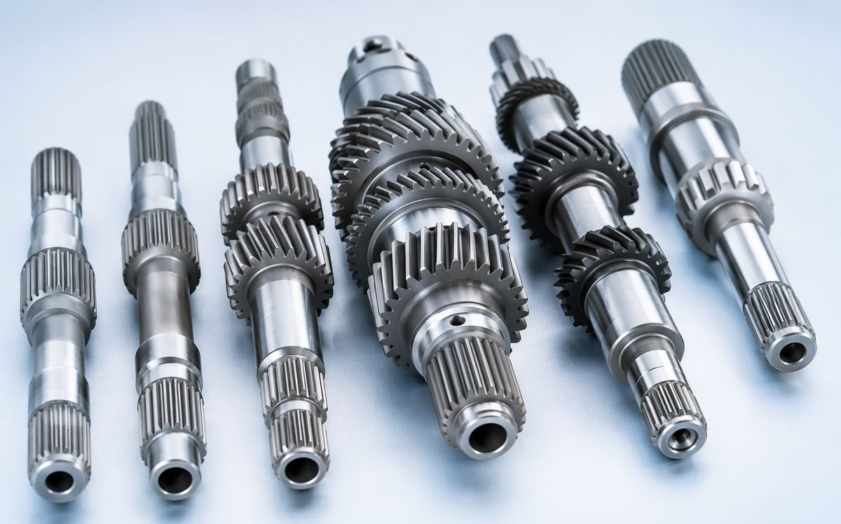 Machined steel gear shaft illustrating material and heat-treatment decisions